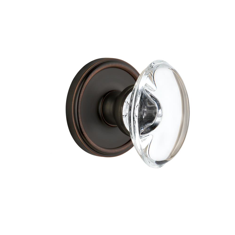 Grandeur by Nostalgic Warehouse GEOPRO Passage Knob - Georgetown with Provence Crystal Knob in Timeless Bronze